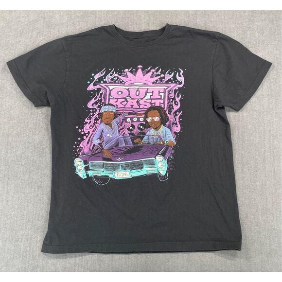 Y2K Hip Hop OutKast Graphic Band Tee‎ Men L Black Streetwear Music T Shirt - Picture 1 of 7